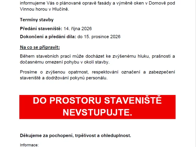 Oprava fasády a výměna oken